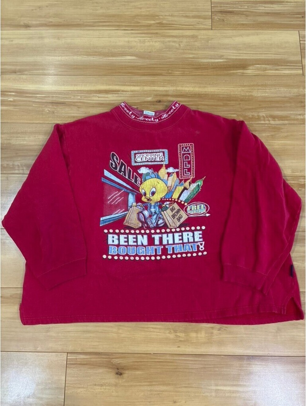 Vintage 90s Looney Tunes Tweety Bird "Been There Bought That" Sweater